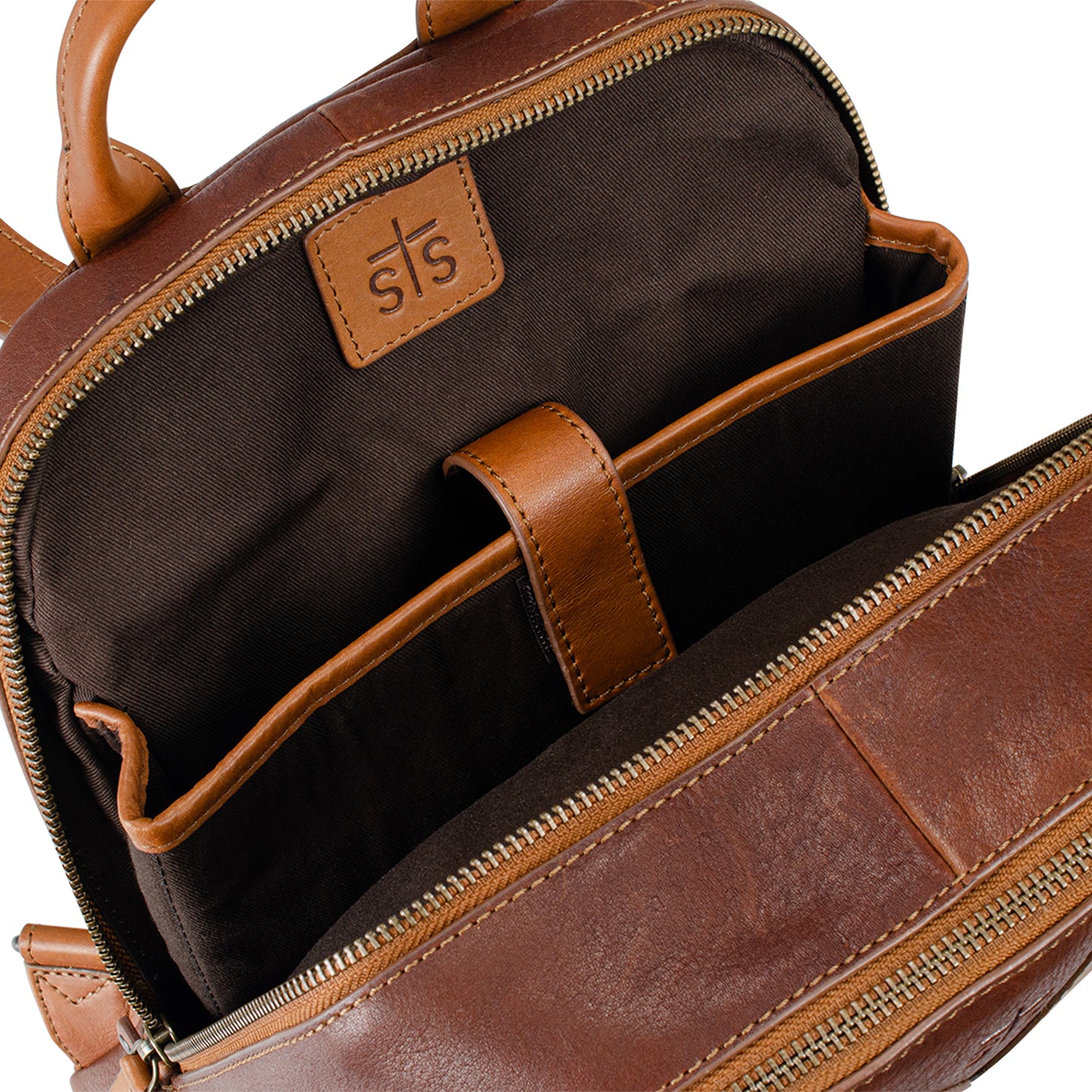 NFR STS Ranchwear Kai Leather Backpack - Open View