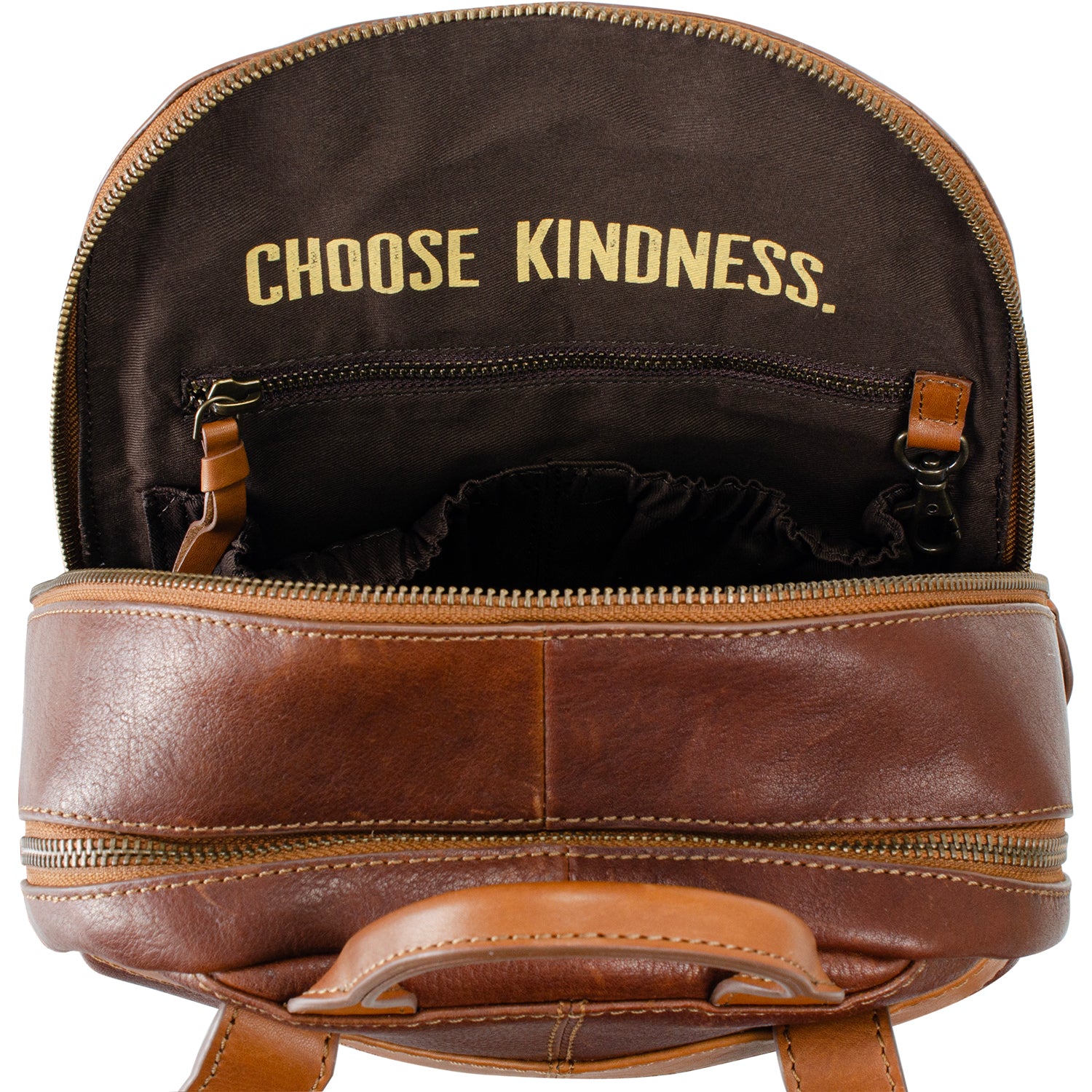 NFR STS Ranchwear Kai Leather Backpack - Open View