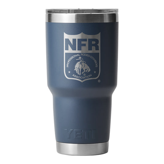 NFR Shield Yeti® 30 oz Navy Tumbler - Front View