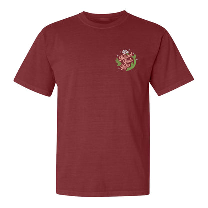 NFR Ladies Oversized Cactus T-Shirt in Red - Front View