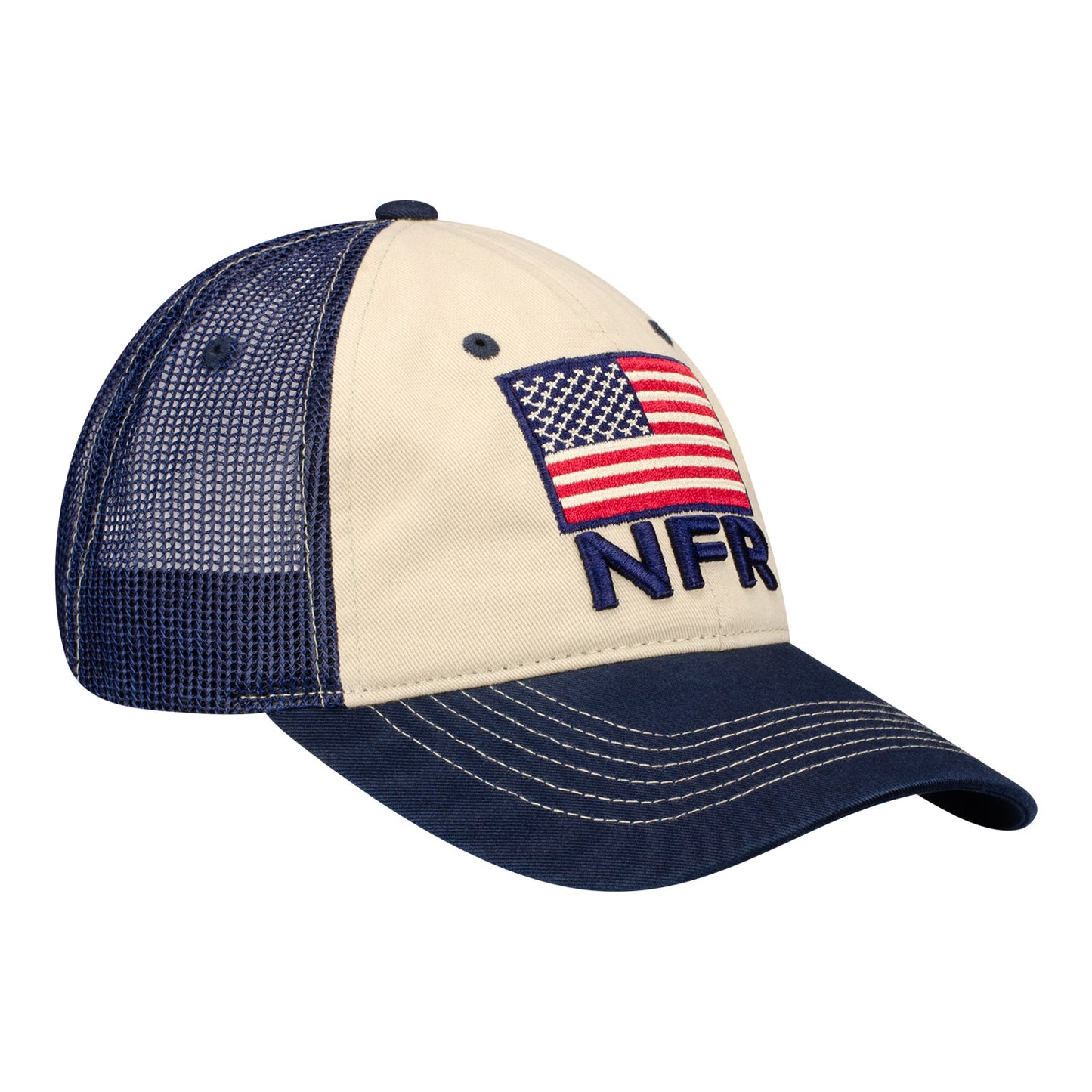 NFR Patriotic Flag Trucker Hat - Angled Right Side View