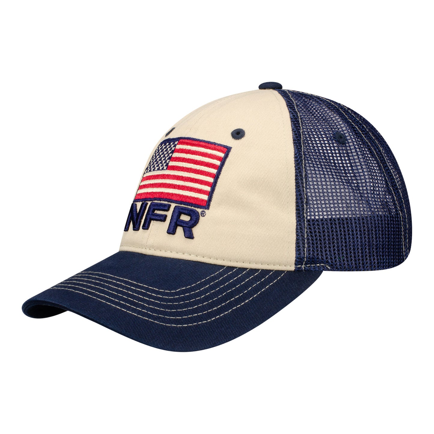 NFR Patriotic Flag Trucker Hat - Angled Left Side View