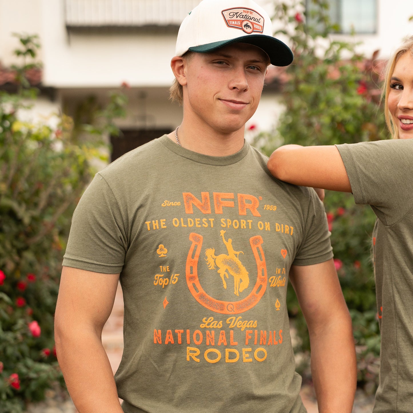 NFR Rodeo Quincy Oldest Sport on Dirt T-Shirt - Front View