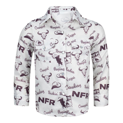 NFR Youth Shea Baby Rodeo Pearl Snap Shirt - Front View