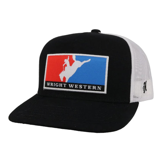 Wright Brothers Blue and Red Patch Trucker Hat - Angled Left Side View