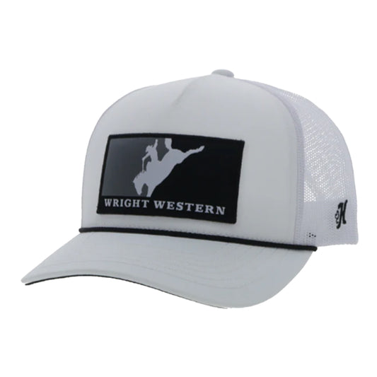 Wright Brothers White Rope Trucker Hat - Angled Left Side View