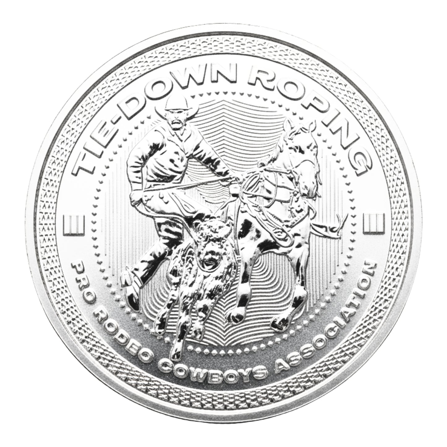Pro Rodeo Tie Down Roping Coin - 1 Oz Silver