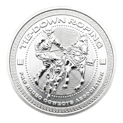 Pro Rodeo Tie Down Roping Coin - 1 Oz Silver