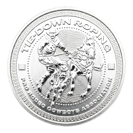 Pro Rodeo Tie Down Roping Coin - 1 Oz Silver