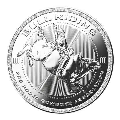 Pro Rodeo Bull Riding Coin - 1 Oz Silver