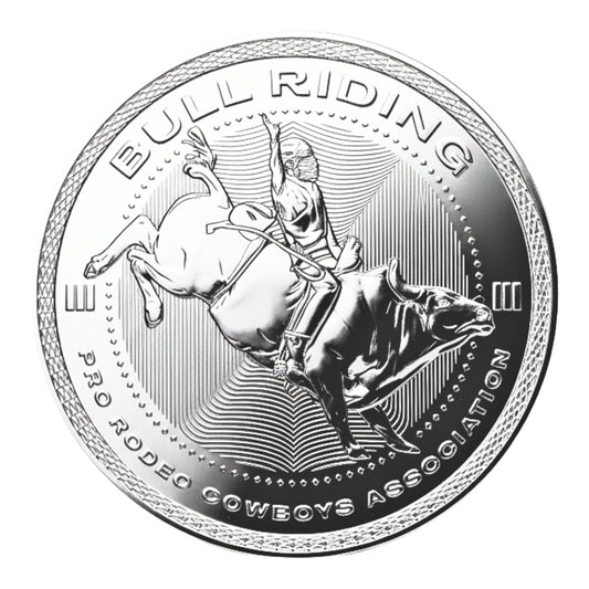 Pro Rodeo Bull Riding Coin - 1 Oz Silver