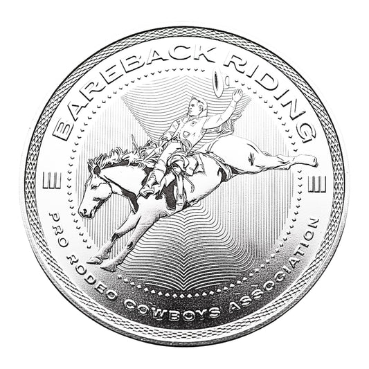 Pro Rodeo Bareback Riding Coin - 1 Oz Silver