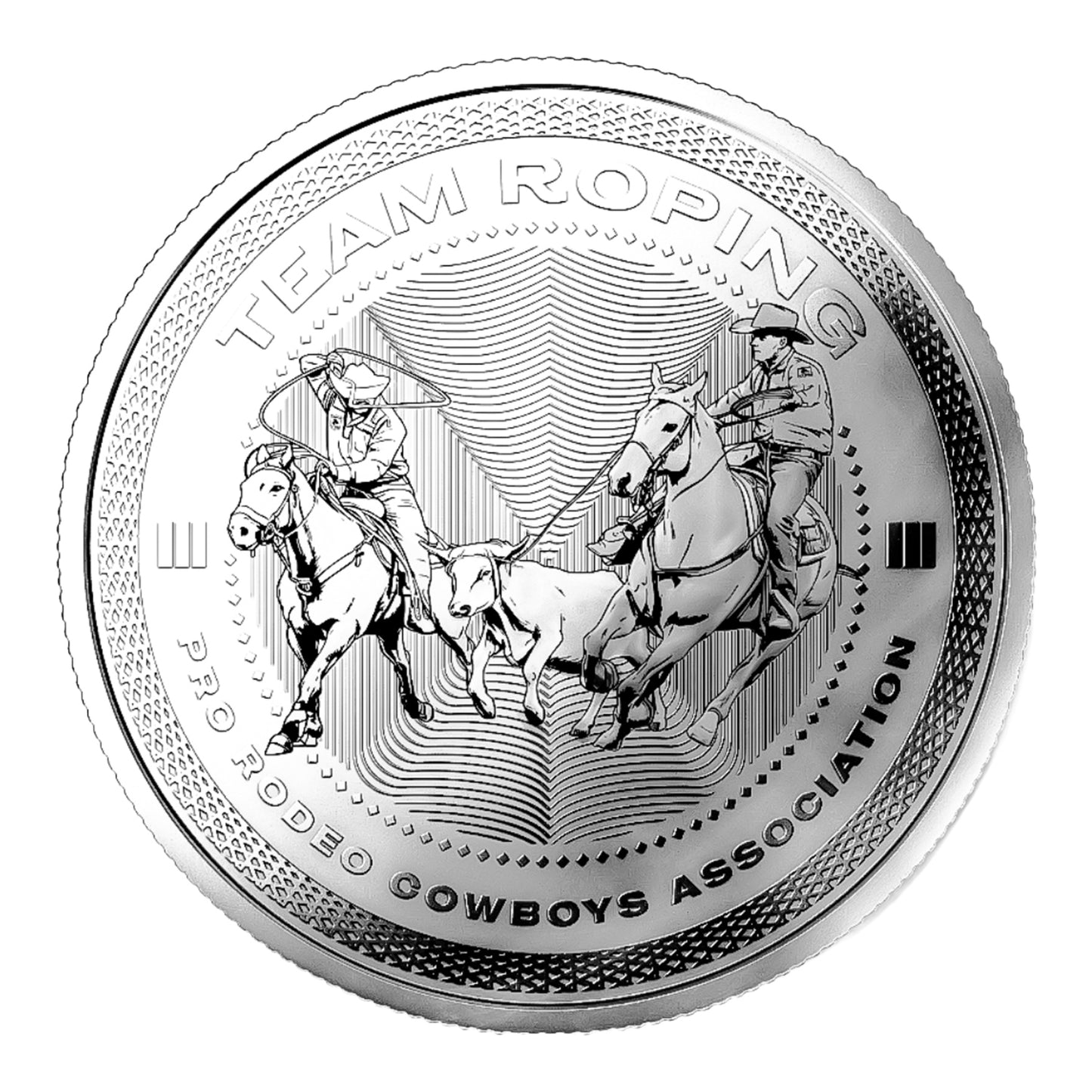 Pro Rodeo Team Roping Coin - 1 Oz Silver