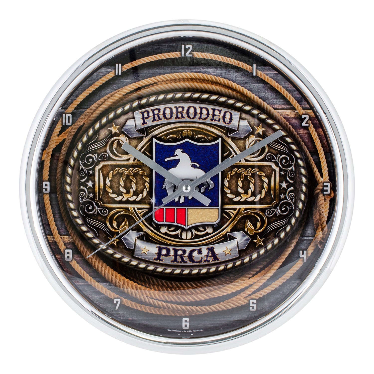 PRORODEO Chrome Clock - Front View