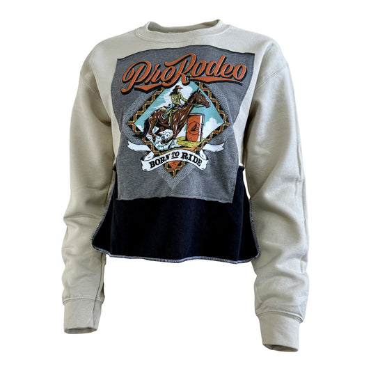 NFR Born to Ride Illustration Refried Apparel Cropped Sweatshirt