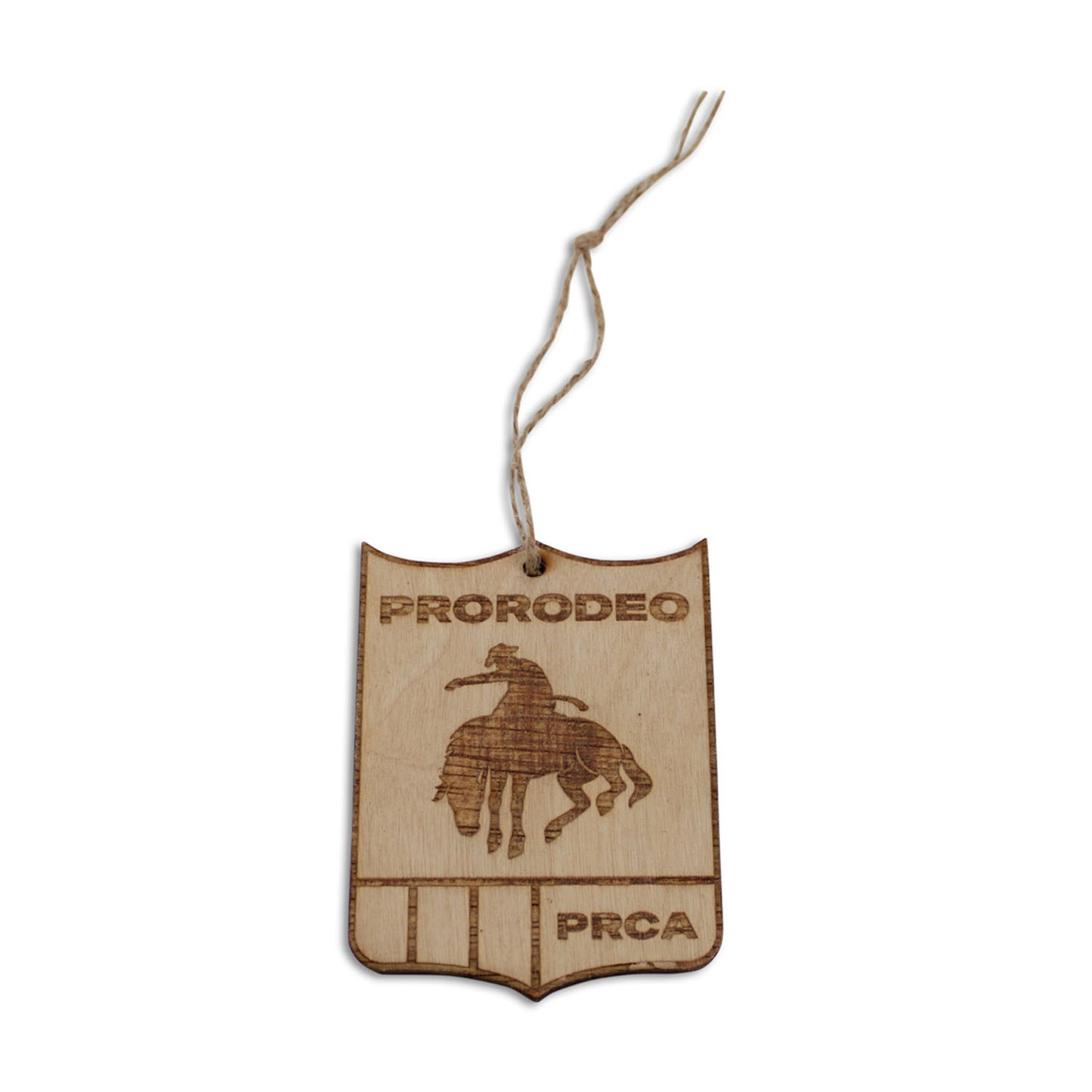 PRCA Wooden Shield Ornament - Front View