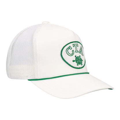 Cowboy Turtle Association Trucker Hat in White - Angled Right Side View