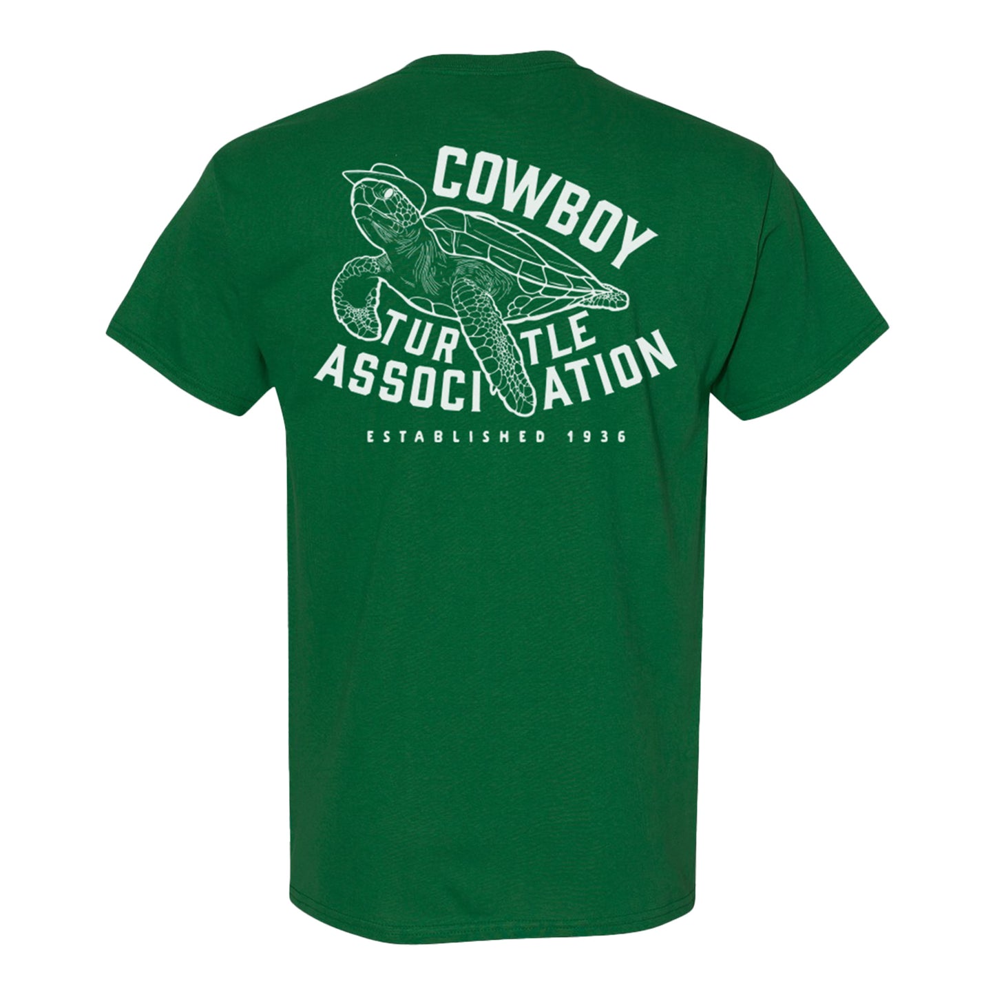 Cowboys' Turtle Association Retro T-Shirt in Green - Back View